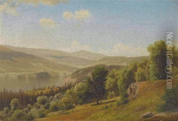 Landscape In Norway Oil Painting - Johan Fredrik Eckersberg