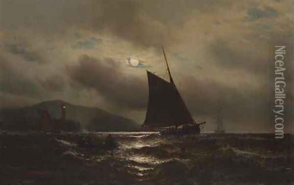 Night Fishing on the Hudson Oil Painting - Mauritz F. H. de Haas