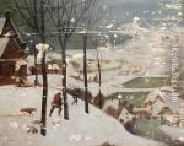 The Hunters In The Snow Oil Painting - Pieter The Elder Brueghel