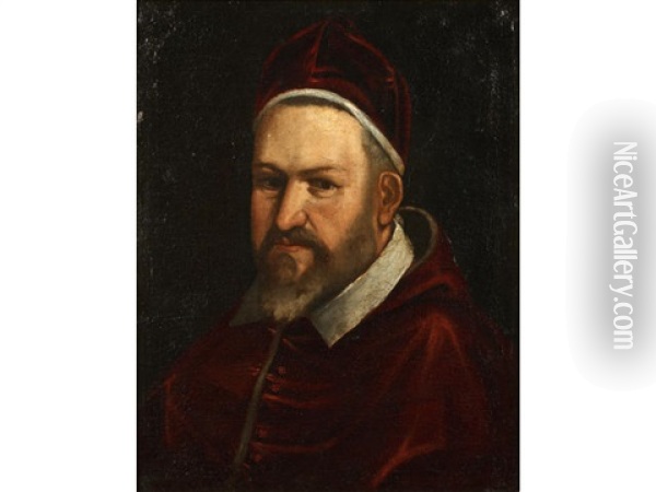 Portrait Of Pope Paul V, Bust-length, In Papal Robes Oil Painting - Ottavio Maria Leoni