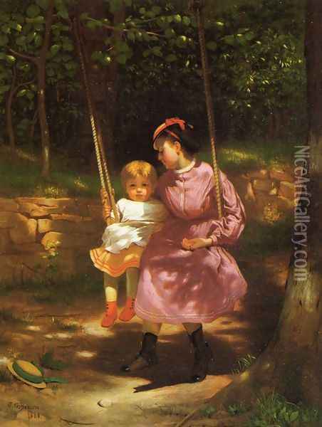 The Swing Oil Painting - John George Brown
