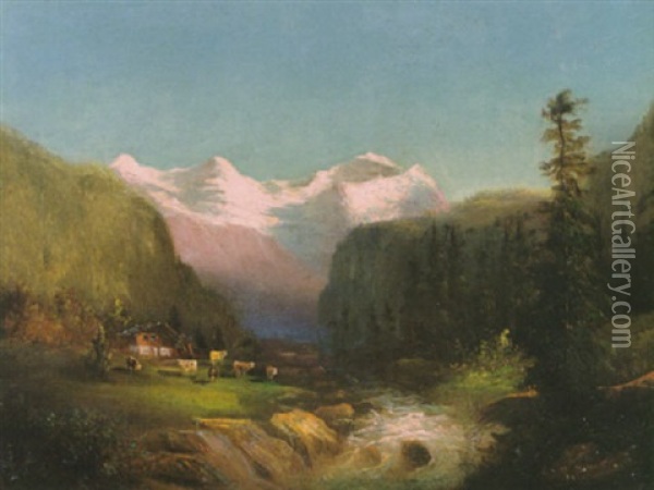 Lauterbrunnental Mit Eiger, Monch Und Jungfrau Oil Painting - Ferdinand Hodler