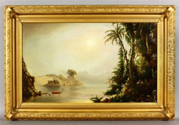Tropical Boating Scene Oil Painting - Levi Wells Prentice