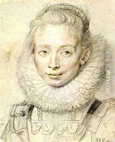 Portrait of a Chambermaid (2) c. 1625 Oil Painting - Peter Paul Rubens