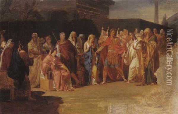 Scene De L'histoire Romaine Oil Painting - Jerome-Martin Langlois
