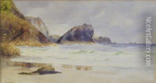 The Lion Rock, Kynance. Oil Painting - William Casley