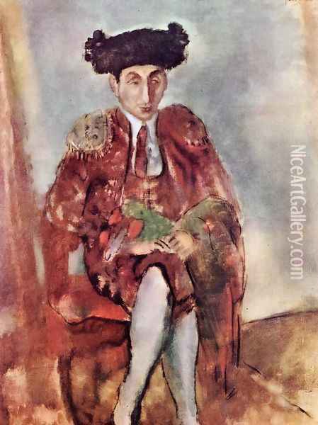 Alfred Flechtheim Dresses as a Toreador Oil Painting - Jules Pascin