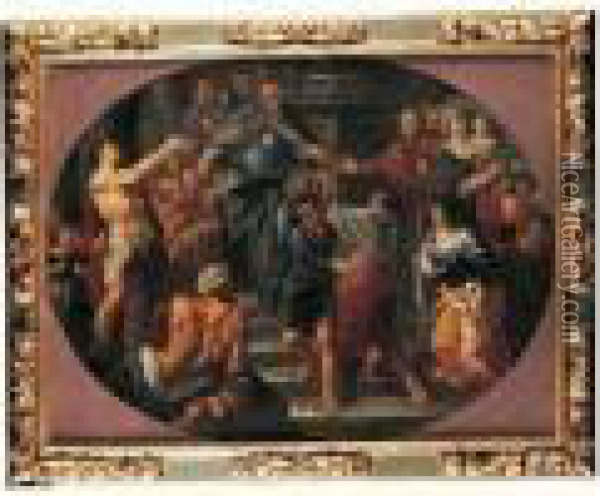 Saint Francois De Paul Distribuant L'aumone Oil Painting - Donato Creti