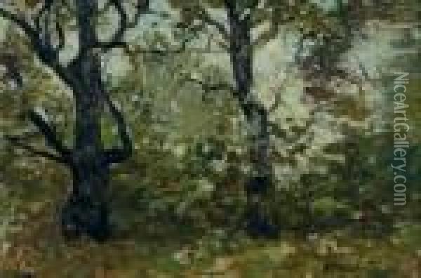 In The Depths Of The Forest Interior Oil Painting - Henry Ward Ranger
