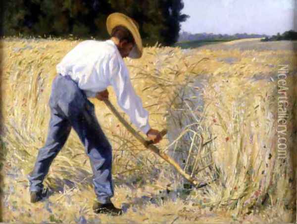 Threshing the Wheat Oil Painting - Richard Reimans