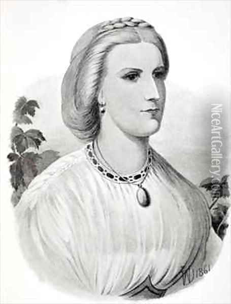 Lady Isabel Burton 1831-96 as a bride Oil Painting - Chevalier Louis-William Desanges