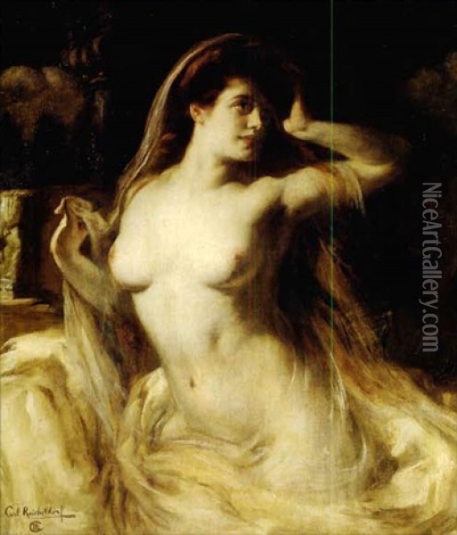 A Voluptuous Nude Oil Painting - Carl Kricheldorf