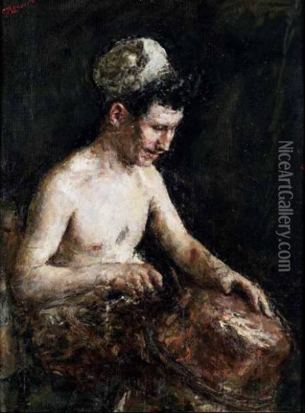 Il Calderaio Oil Painting - Antonio Mancini