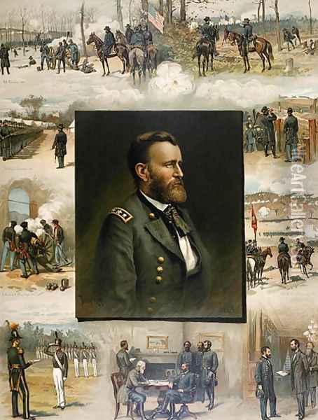 Grant from West Point to Appomattox, 1885 Oil Painting - Thure de Thulstrup