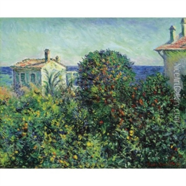 Maison Du Jardinier Or Bordighera, La Mediterranee Oil Painting - Claude Monet