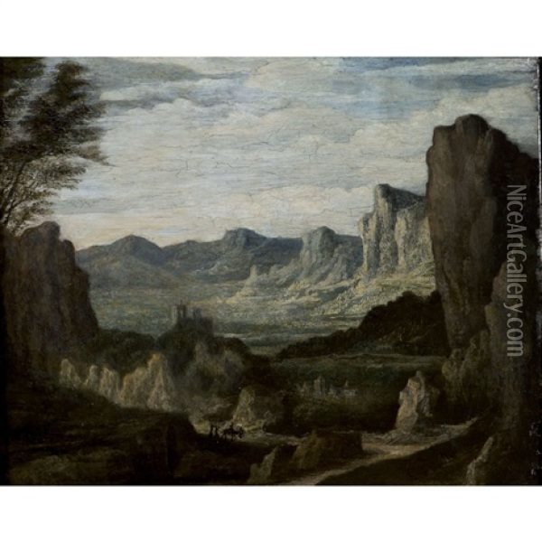 Paysage De Montagne Oil Painting - Johannes Ruyscher