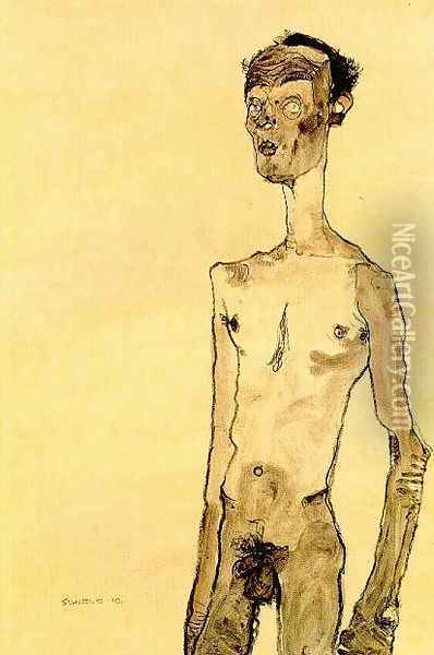 Standing nude man Oil Painting - Egon Schiele