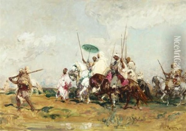 Le Sultan Du Maroc Et Son Escorte Oil Painting - Henri Emilien Rousseau