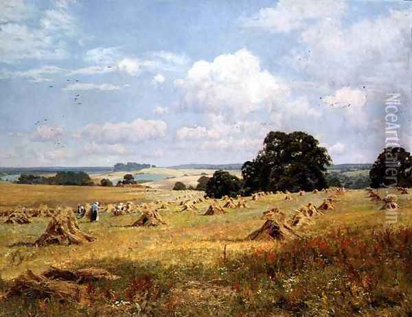 Lovely Peace with Plenty Crowned, near Abinger, Surrey, 1907 Oil Painting - Edward Wilkins Waite