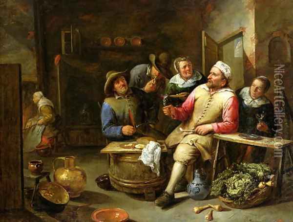 The Lounge Bar, 1657 Oil Painting - Gillis van Tilborgh