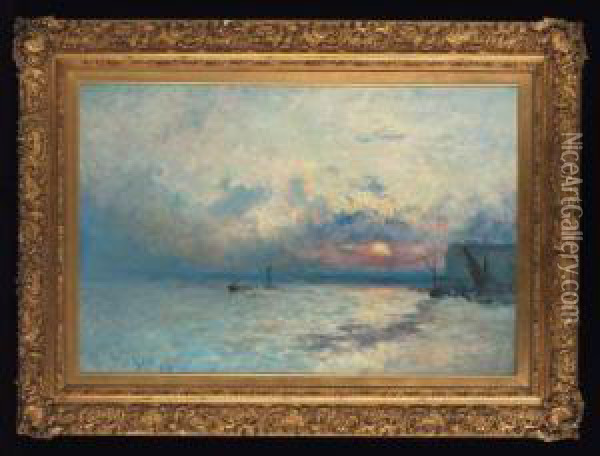 Sunset Oil Painting - George A. Boyle