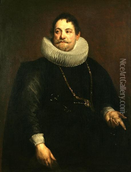 A Portrait Of Jan Van Montfort Oil Painting - Sir Anthony Van Dyck
