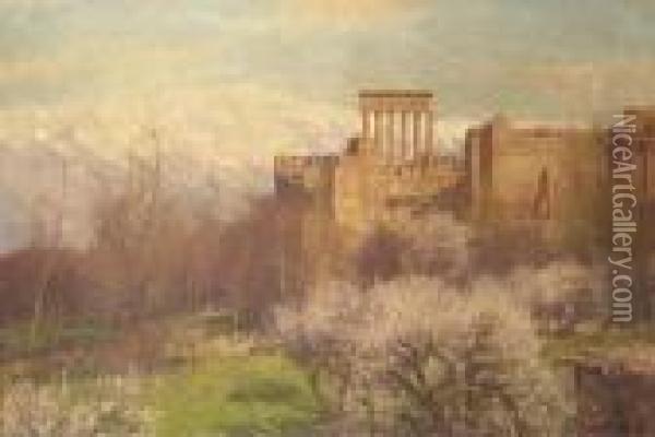 A View Of Baalbec, Syria Oil Painting - Georg Macco