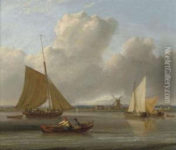 The Ferry Crossing Oil Painting - William Anderson