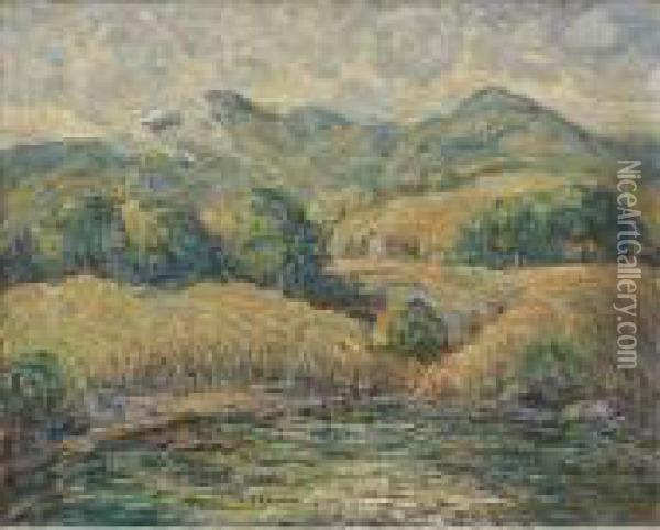Clouds Over Hills, New England Oil Painting - Ernest Lawson