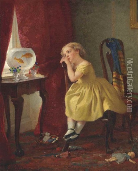 Gold-fishes Oil Painting - George Cochran Lambdin