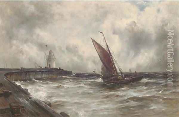 Squally weather off Gorleston Oil Painting - Gustave de Breanski