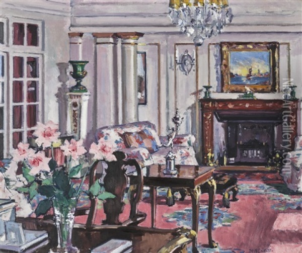 The Drawing Room, Croft House Oil Painting - Francis Campbell Boileau Cadell