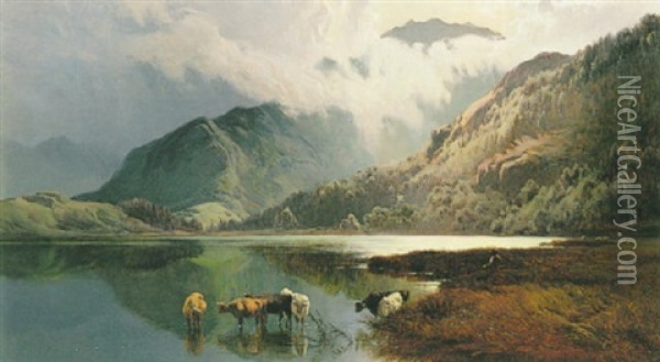 Blea Tarn, Westmoreland Oil Painting - Sidney Richard Percy