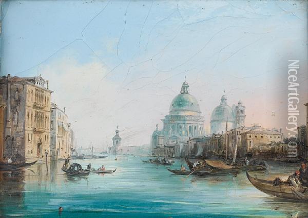 A Busy Day, Venice Oil Painting - Edward Pritchett