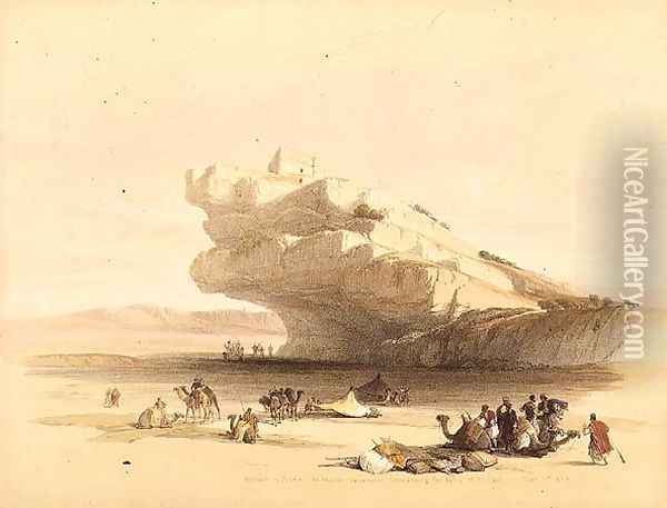 Approach to Petra, an Ancient Watchtower commanding the Valley of El Ghor, February 5th 1839, plate 93 from Volume III of The Holy Land, engraved by Louis Haghe 1806-85 pub. 1849 Oil Painting - David Roberts