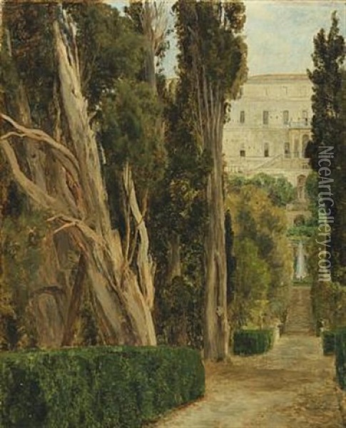 Villa D'este Oil Painting - Janus la Cour