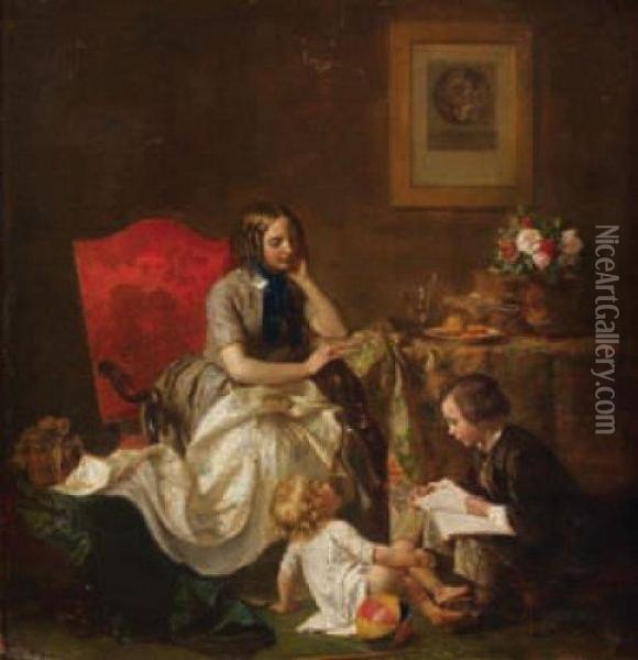 Mere Et Enfants Oil Painting - Jean Baptiste Clesinger