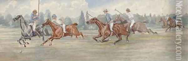 A Polo Match Oil Painting - English School