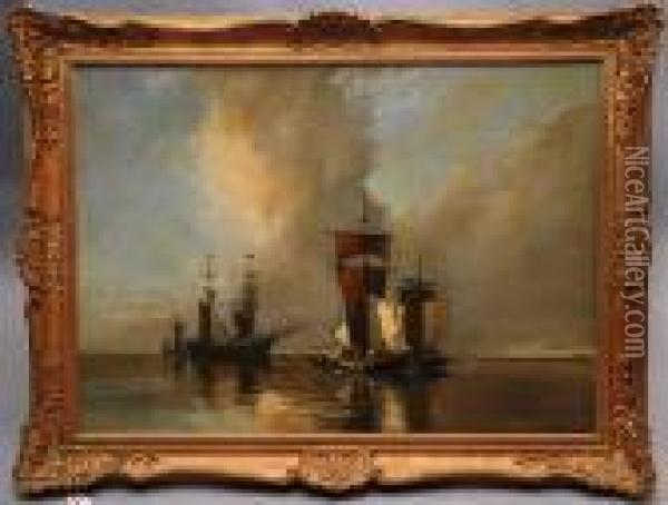 Ships Marine Scene Oil Painting - Paul-Jean Clays