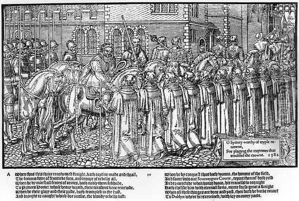 Sir Henry Sidney 1529-86 Entering Dublin in Triumph Oil Painting - Friedrich van Hulsen