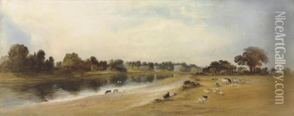 The Thames At Twickenham Oil Painting - John Martin