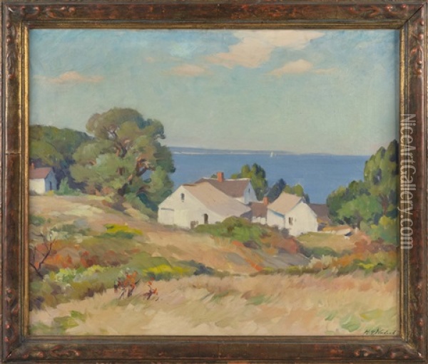 Houses On Telegraph Hill, Provincetown, Massachusetts Oil Painting - Mabel May Woodward