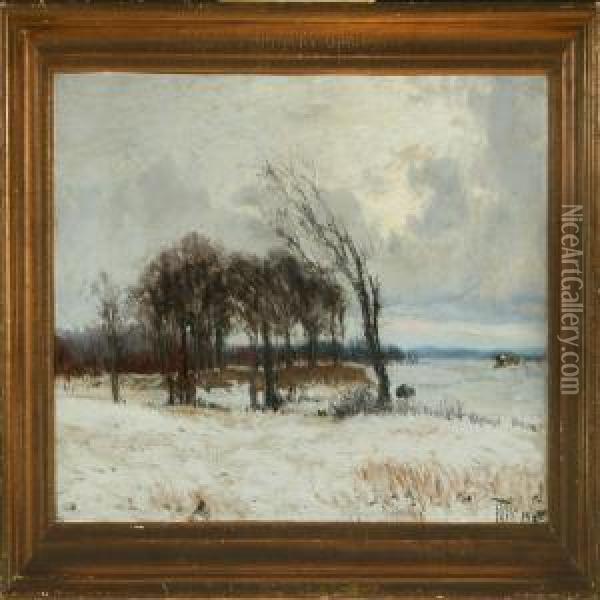 Wintry Scene Oil Painting - Thorvald Simeon Niss