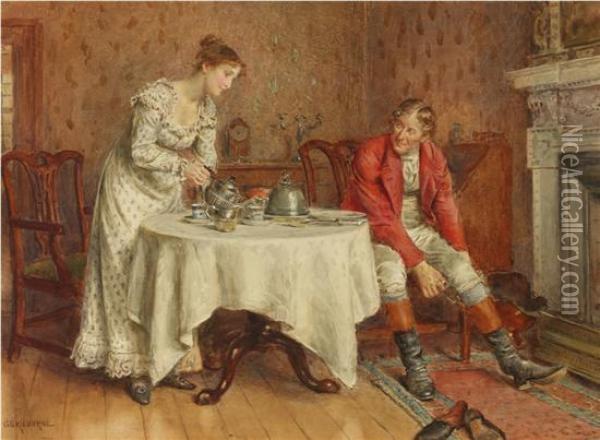 A Hunting Morning Oil Painting - George Goodwin Kilburne