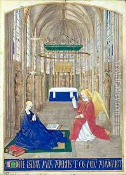 The Annunciation Oil Painting - Jean Fouquet