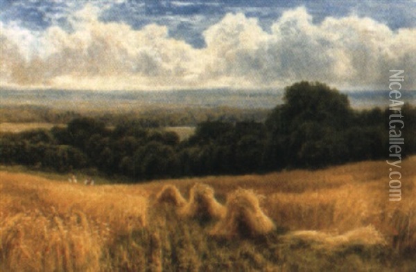 Thundery Weather, Surrey Oil Painting - Edmund George Warren
