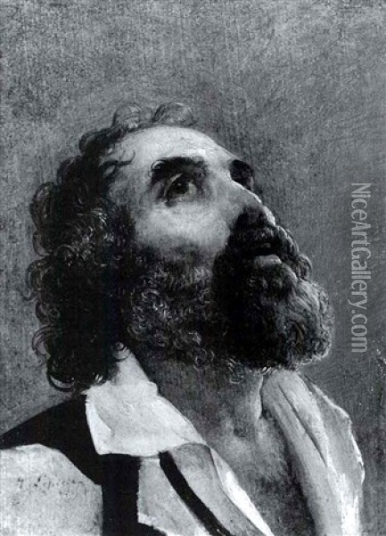 Portrait Study Of A Bearded Man Oil Painting - Nicolas Bernard Lepicie