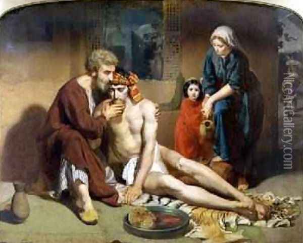 The Good Samaritan 1857 Oil Painting - Phillip Richard Morris