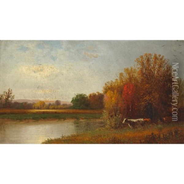 On The Connecticut River Oil Painting - Clinton Loveridge