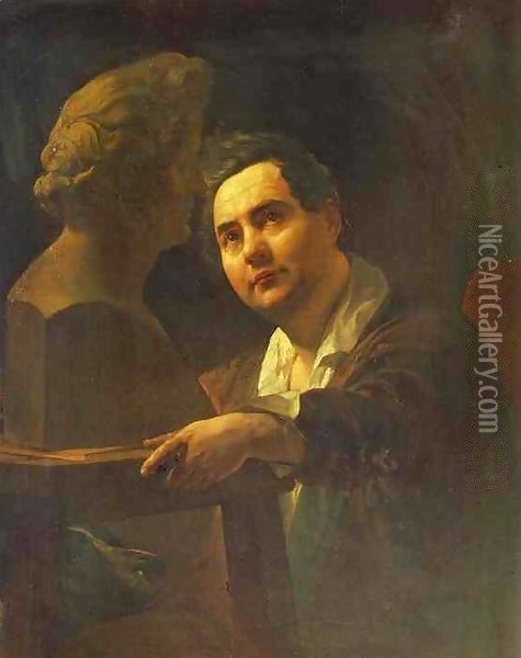 Portrait of Sculptor I P Vitaly Oil Painting - Jules-Elie Delaunay